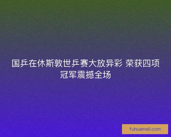 国乒在休斯敦世乒赛大放异彩 荣获四项冠军震撼全场